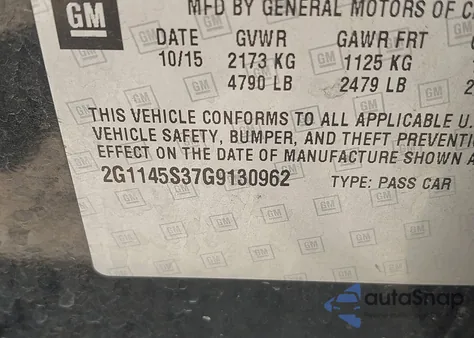 2016 Chevrolet Impala 2Lz z USA, uszkodzony, nr VIN 2G1145S37G9130962